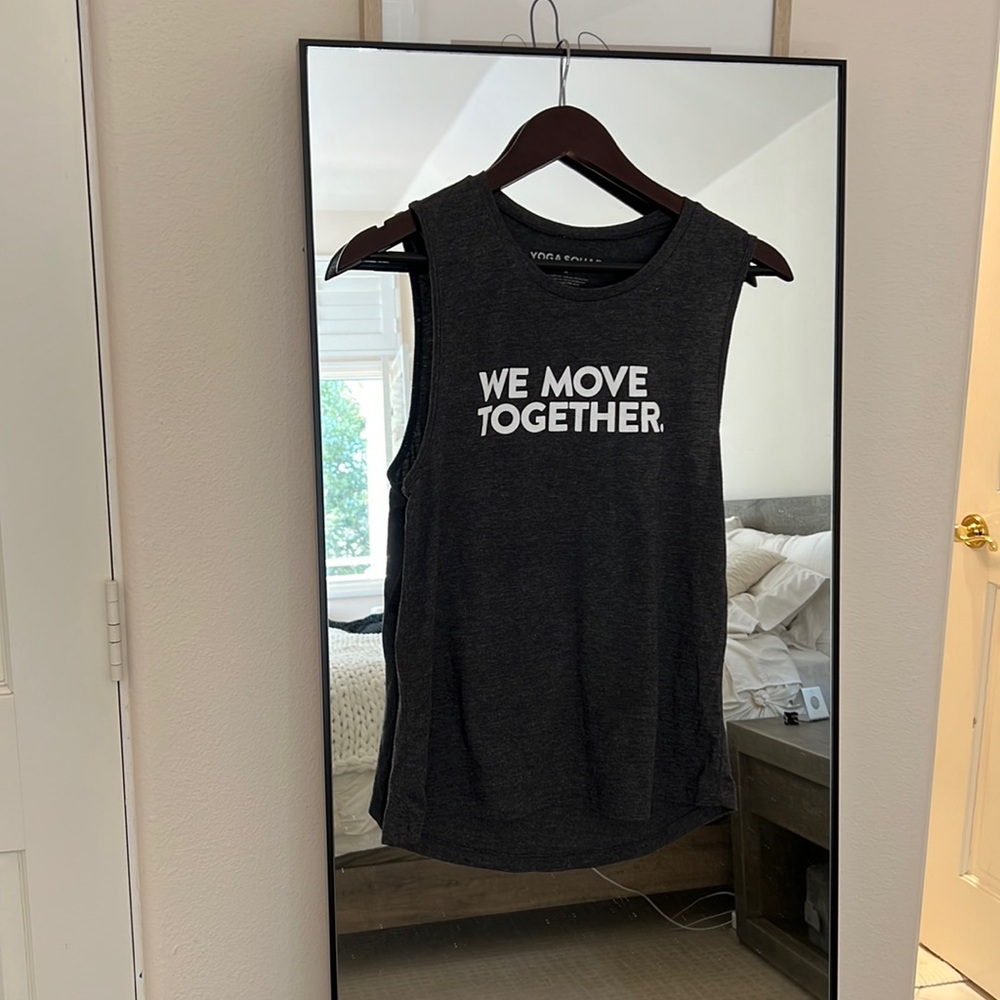 Yoga Squad Medium “We Move Together” Dark Grey Tee Tank